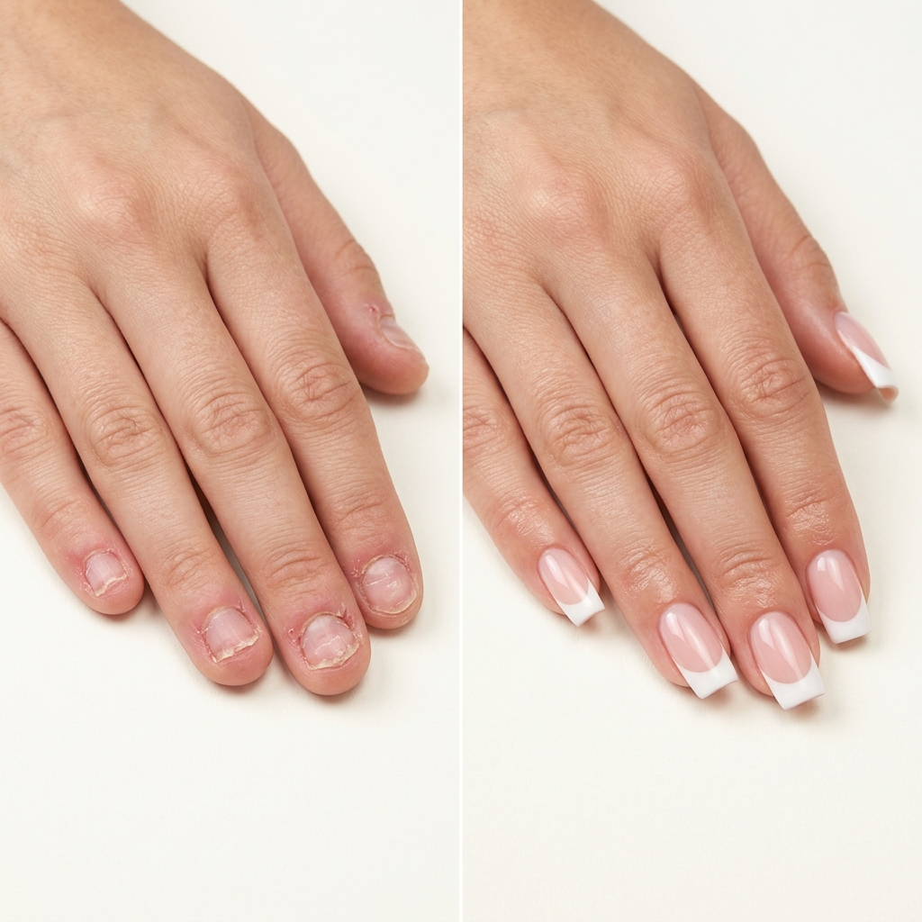 Vorher und Nachher — French Tips